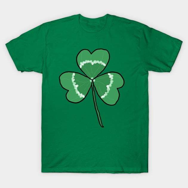 Clover. A pretty, beautiful, cute clover drawing, lucky design. T-Shirt by Blue Heart Design